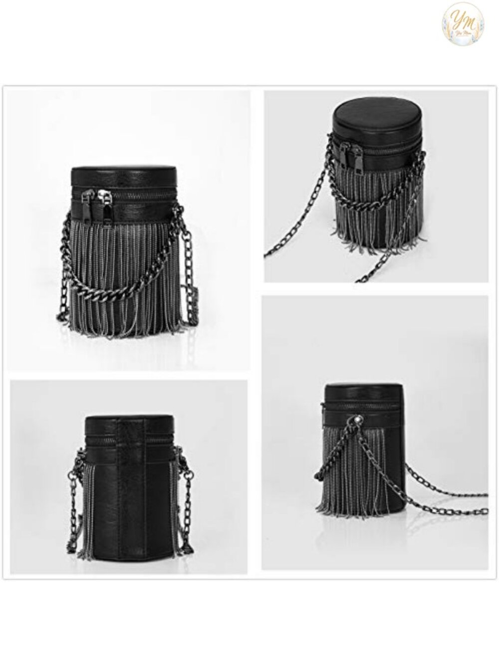 Vegan Leather Y2K Punk Tassel Bucket Bag Gothic Fringe Shoulder Crossbody - Picture 3 of 6